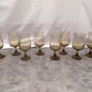 Libbey Tawny Connoisseur Tulip 6” Wine Glass Smokey - Lot of 8